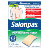 Salonpas Pain Relieving Patch for Back, Neck, Shoulder, Knee Pain and Muscle Soreness - 8 Hour Pain Relief - 60 Count