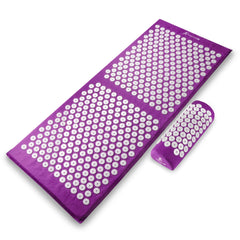 ProsourceFit Acupressure Mat and Pillow Set for Back/Neck Pain Relief and Muscle Relaxation, Purple