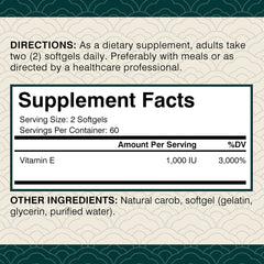 Vitamin E 1000IU Antioxidant Capsules