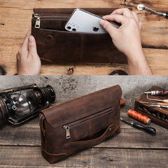 Cowhide Leather Men's Clutch