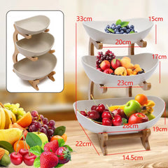 3-Tier Ceramic Fruit Basket Stand