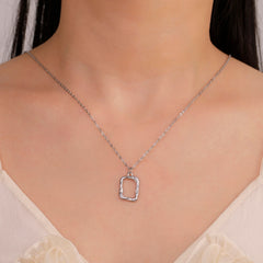 Geometric Rectangle Pendant Necklace