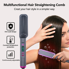 Anti-Scald Ionic Hair Straightener Brush
