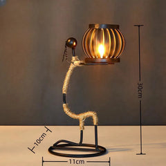 Abstract Metal Candlestick Sculpture