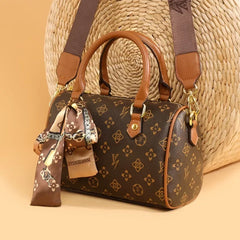 Retro Printed Boston Tote Handbag