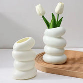 Imitation Ceramic Spiral Vase