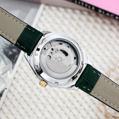 automatic mechanical waterproof leather watch