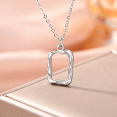 Geometric Rectangle Pendant Necklace