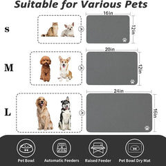 Absorbent Pet Feeding Mat for Dogs & Cats
