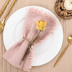 48PCS Pink Cotton Gauze Napkins