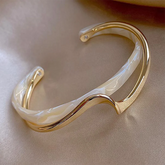 Geometric C-Shaped Open Bangle