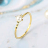 Minimalist Pearl Thin Ring