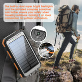 10000mAh Solar Power Bank with Compass & Flashlight