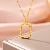 Geometric Rectangle Pendant Necklace