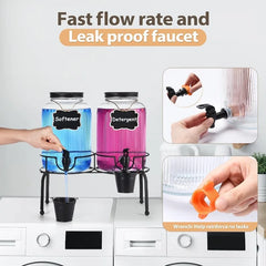 Glass Laundry Detergent Dispenser Set