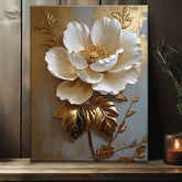 White Floral Canvas Art