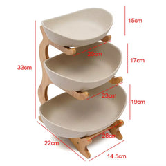 3-Tier Ceramic Fruit Basket Stand