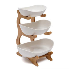 3-Tier Ceramic Fruit Basket Stand