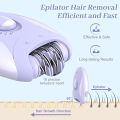 4-in-1 Rechargeable Women's Epilator & Hair Remover