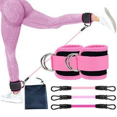 Booty Resistance Band with Ankle Straps for Home Gym