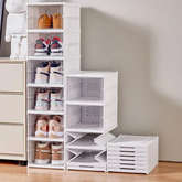 Stackable Transparent Shoe Storage Box Organizer