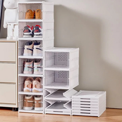 Stackable Transparent Shoe Storage Box Organizer