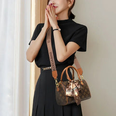 Retro Printed Boston Tote Handbag