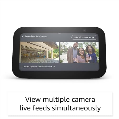 Amazon Echo Show 5 (newest model), Smart display with 2x the bass and clearer sound, Charcoal