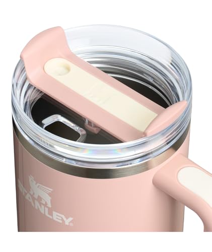 Stanley Quencher H2.0 Tumbler with Handle and Straw 40 oz | Flowstate 3-Position Lid | Cup Holder Compatible for Travel | Insulated Stainless Steel Cup | BPA-Free | Peach Whip Gloss