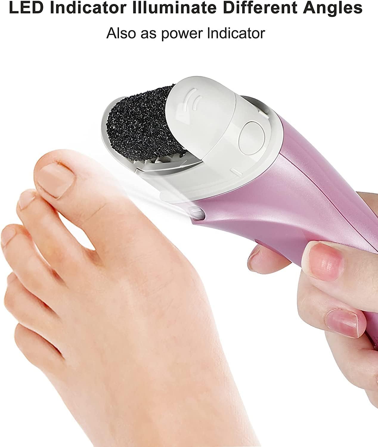 Electric Feet Callus Removers Rechargeable,Portable Electronic Foot File Pedicure Tools, Electric Callus Remover Kit,Professional Pedi Feet Care Perfect for Dead,Hard Cracked Dry Skin（Pink）