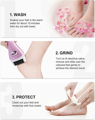 Electric Feet Callus Removers Rechargeable,Portable Electronic Foot File Pedicure Tools, Electric Callus Remover Kit,Professional Pedi Feet Care Perfect for Dead,Hard Cracked Dry Skin（Pink）