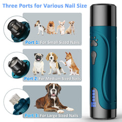 Dog Nail Grinder, Dog Nail Trimmers and Clippers Kit, Super Quiet Electric Pet Nail Grinder, Rechargeable, for Small Large Dogs & Cats Toenail & Claw Grooming,3 Speeds (A-Dark Blue)