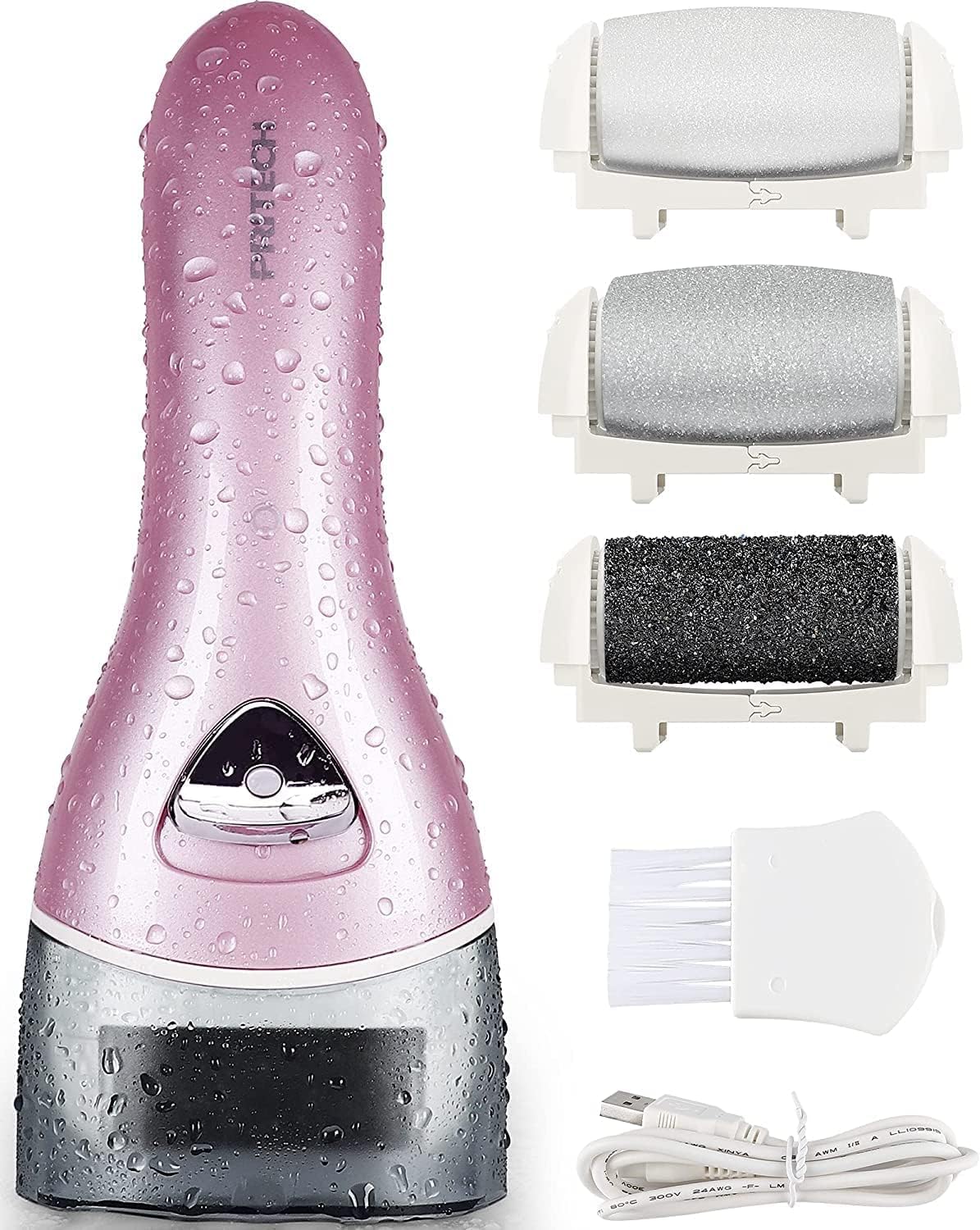Electric Feet Callus Removers Rechargeable,Portable Electronic Foot File Pedicure Tools, Electric Callus Remover Kit,Professional Pedi Feet Care Perfect for Dead,Hard Cracked Dry Skin（Pink）