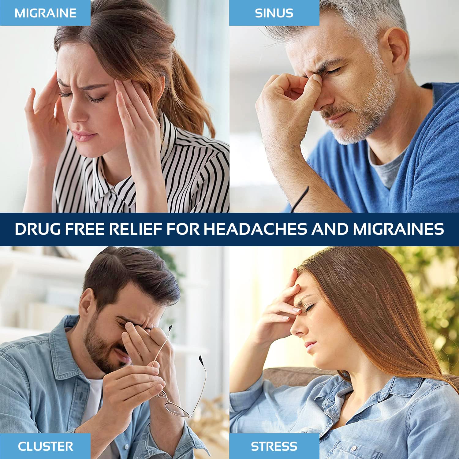 Migraine Relief Cap Ice Head Wrap and Hat | Hot/Cold Gel Pack With Face and Eye Mask Compress for Headache Relief - Black - FSA HSA Eligible