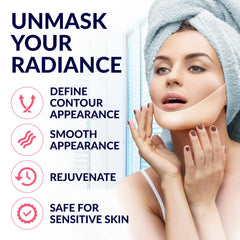 Stylia V-Line Lifting Collagen Face Mask with Hyaluronic Acid & Aloe Vera - Spa Quality Chin Strap - Jawline Shaper Collagen Mask - Face Masks Skincare - Chin Strap for Sleeping - 10PC