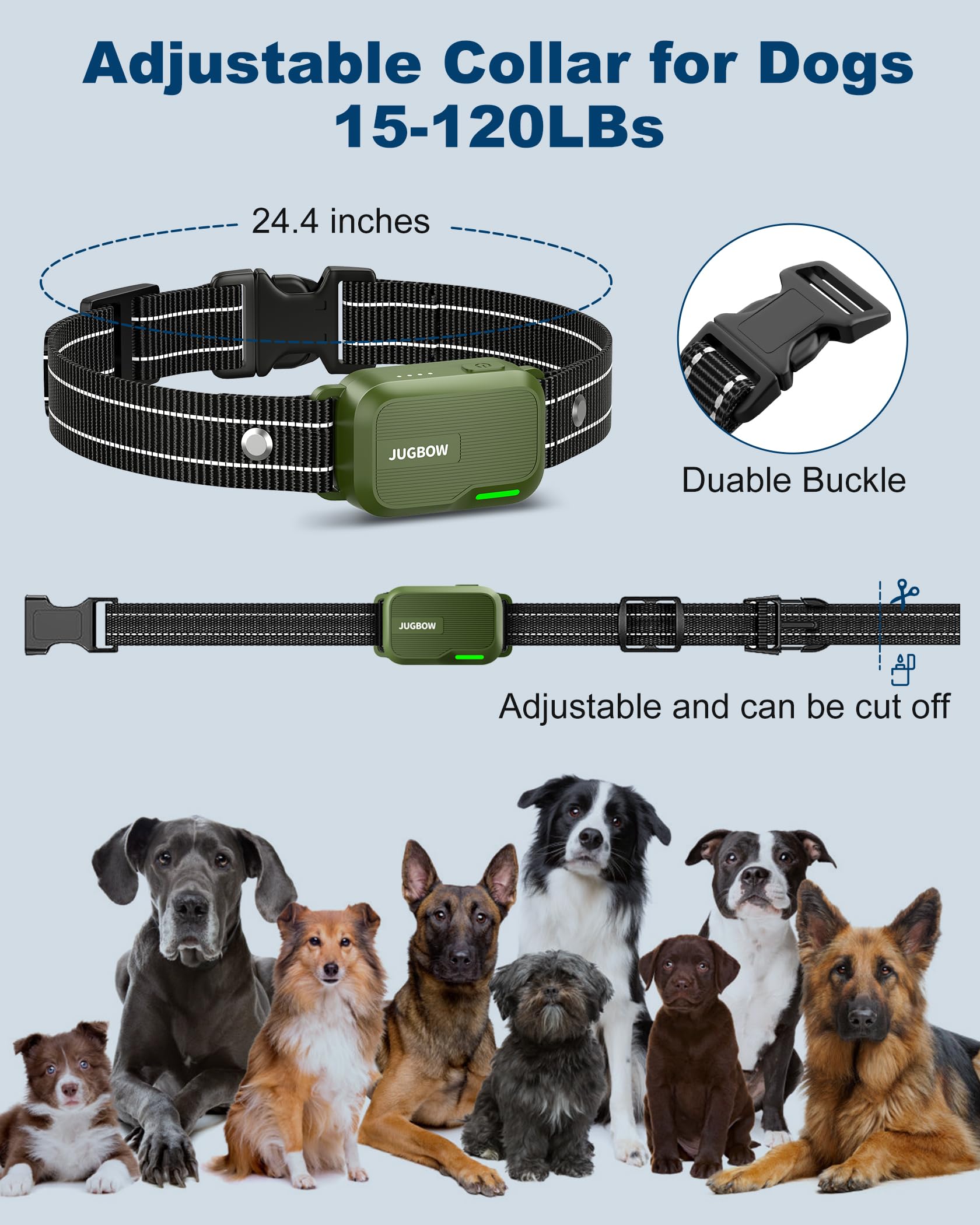 Jugbow Dog Shock Collar - 3300FT Dog Training Collar with Remote Innovative IPX7 Waterproof with 4 Training Modes, Rechargeable E-Collar for All Breeds