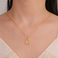 Geometric Rectangle Pendant Necklace