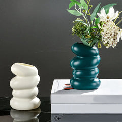 Imitation Ceramic Spiral Vase