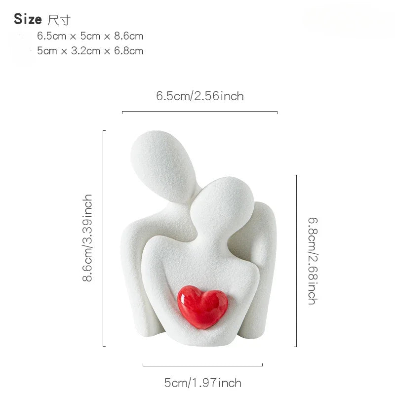 Abstract Couple Ceramic Statue