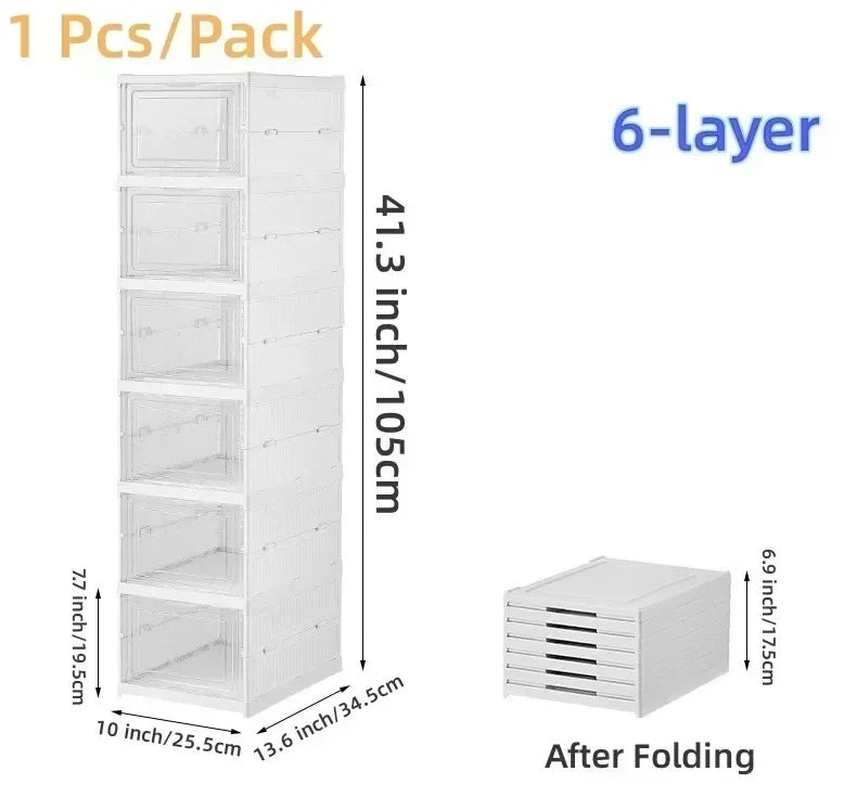 Stackable Transparent Shoe Storage Box Organizer