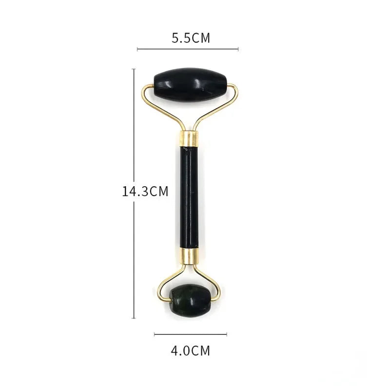 Obsidian Jade Roller & Gouache Scraper for Face