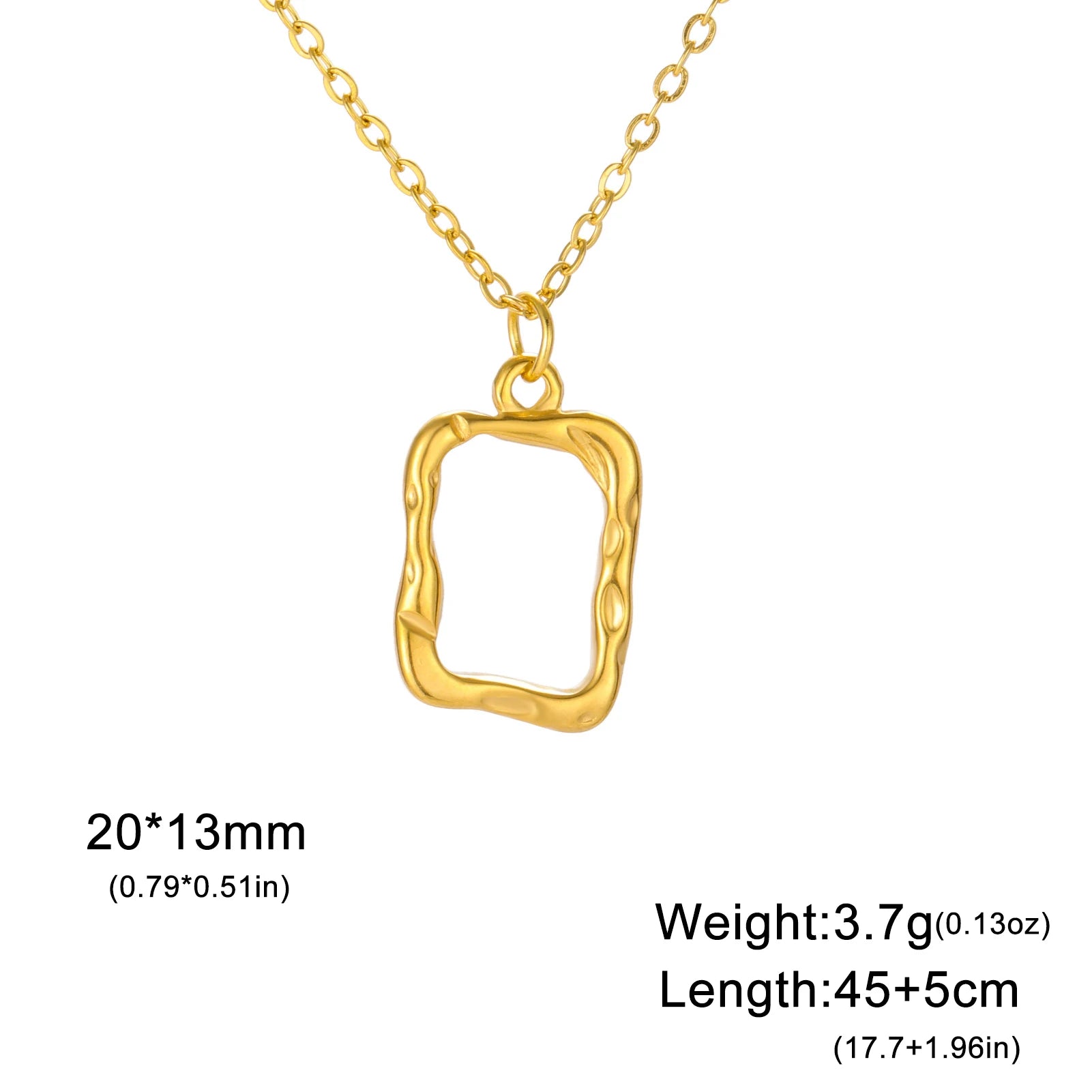 Geometric Rectangle Pendant Necklace