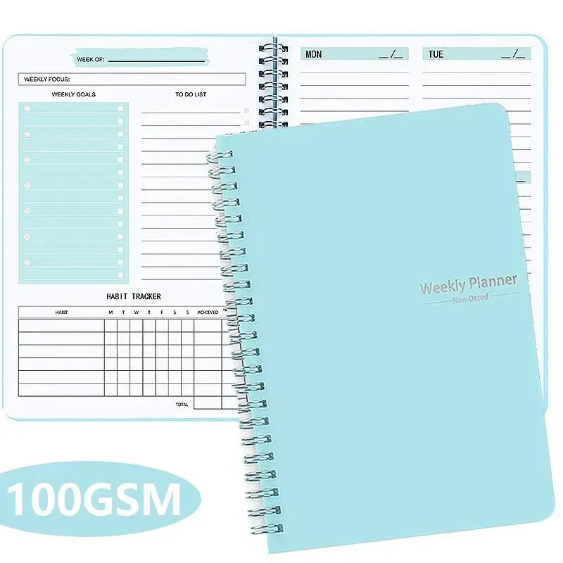Undated Weekly Planner Spiral Agenda A5