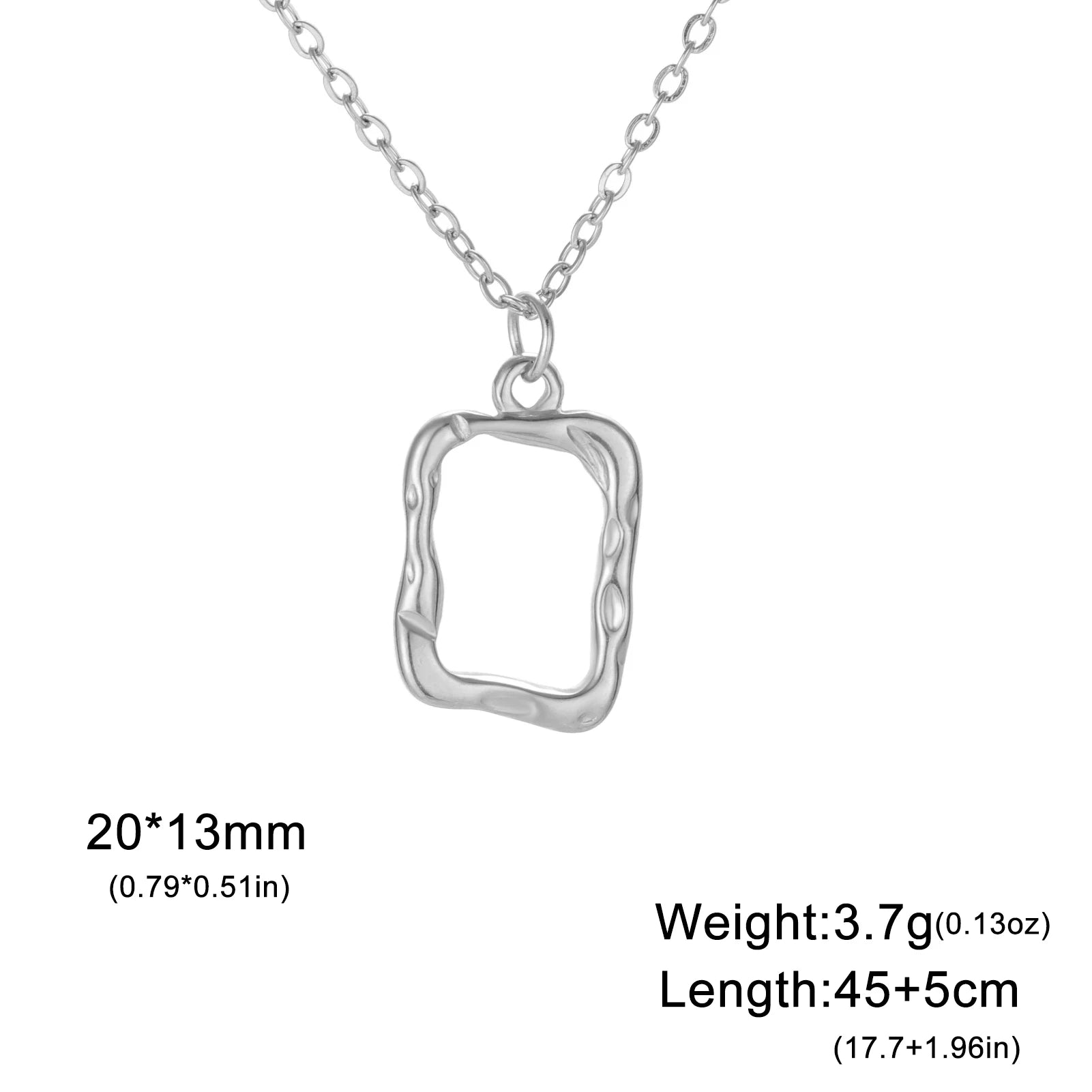 Geometric Rectangle Pendant Necklace