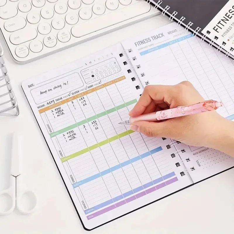 Spiral Fitness Journal with Exercise & Nutrition Plans