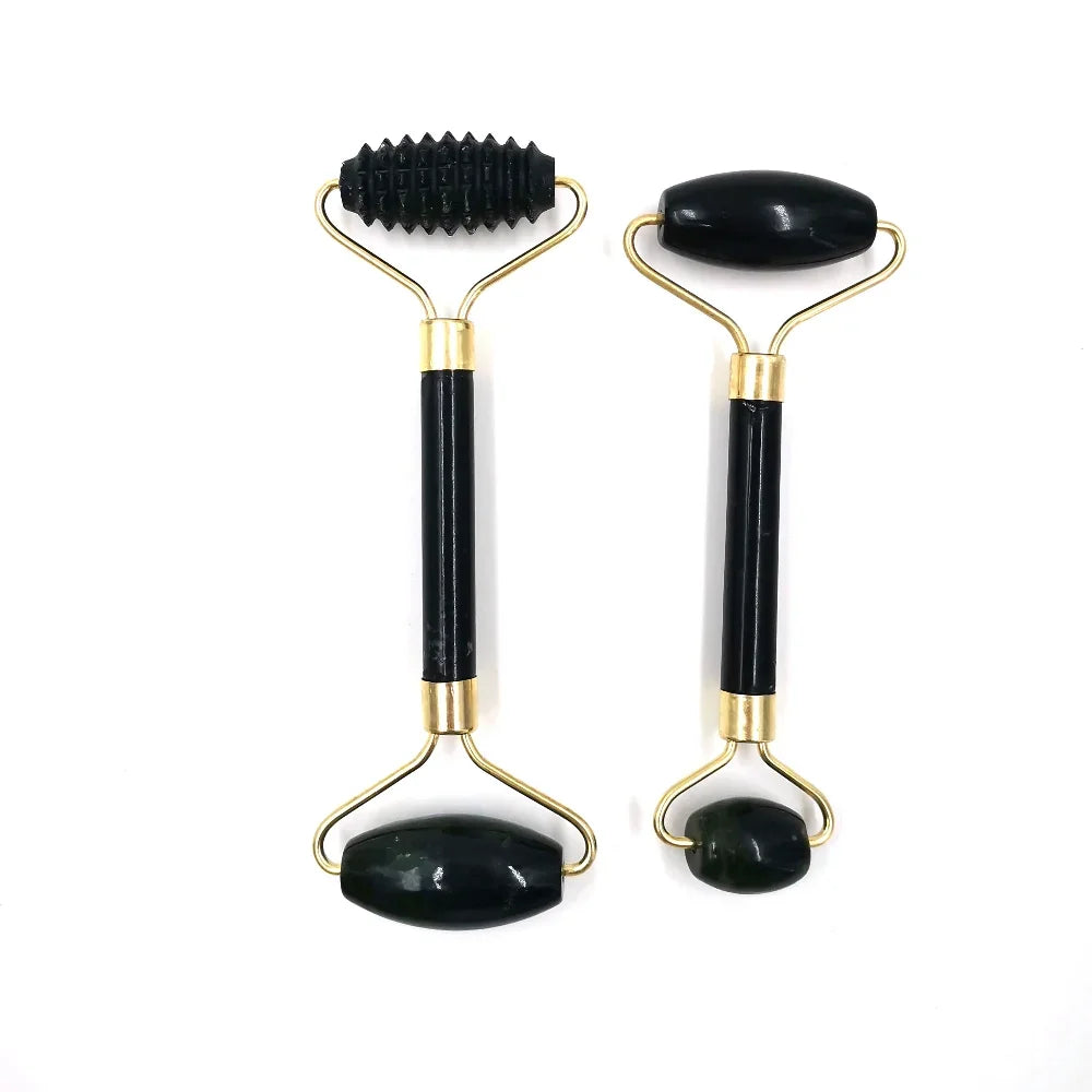 Obsidian Jade Roller & Gouache Scraper for Face