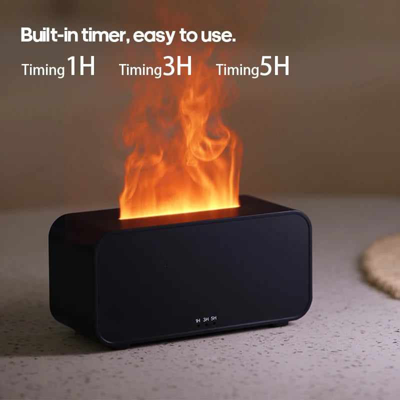Simulation Flame Aromatherapy Humidifier with LED Light
